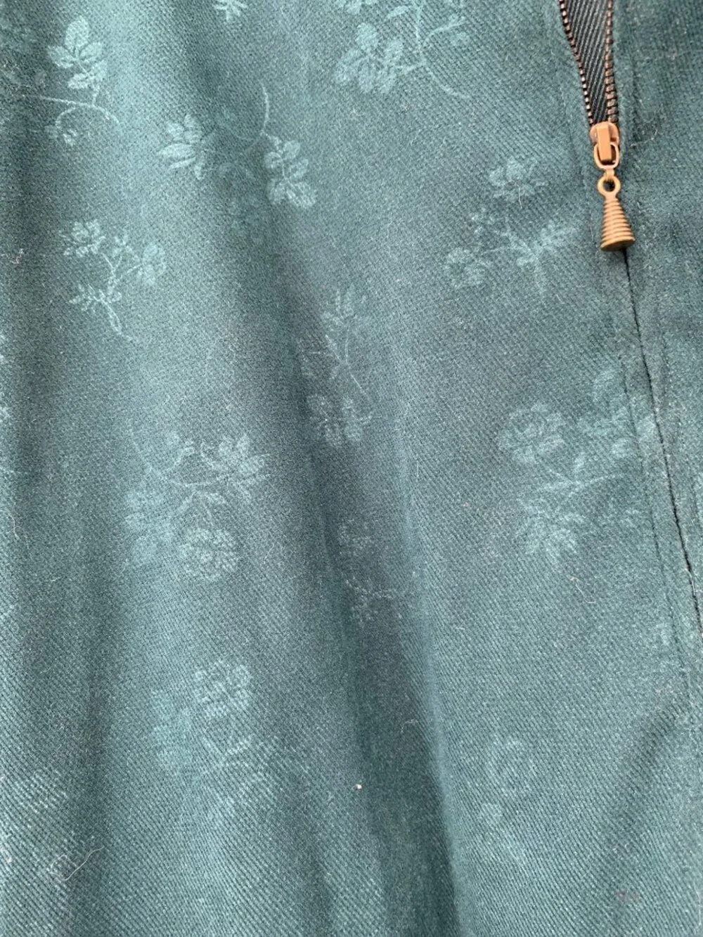 Alfred Dunner Womens Teal Floral Jacquard Full-Zip Jacket Size 12 Grandmacore
